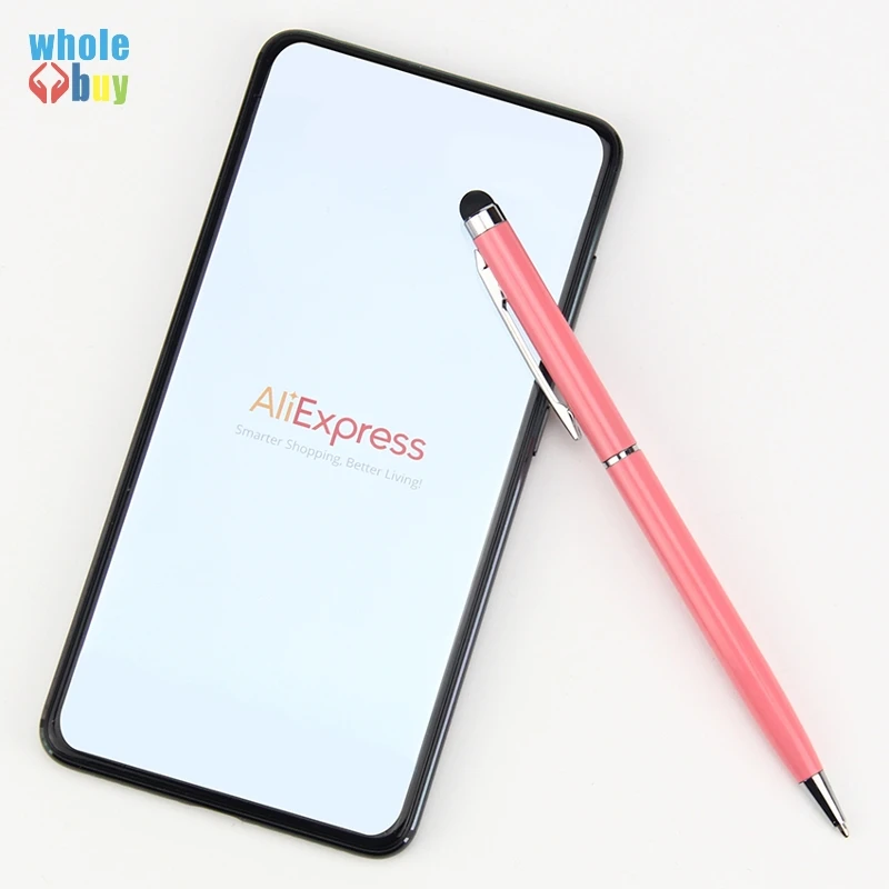 1000 шт./лот 2 в 1 шариковый стилус емкостный ручка для сенсорного экрана Iphone Ipad Samsung