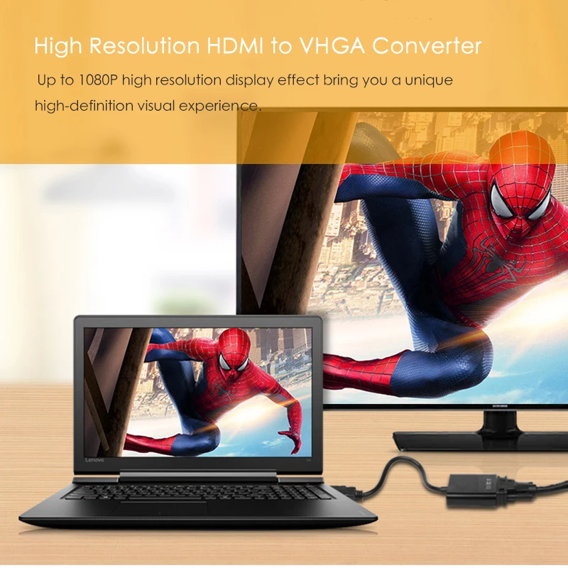 Адаптер SUPTEC HDMI VGA преобразователь 1080P цифровой в аналоговый видео аудио адаптер