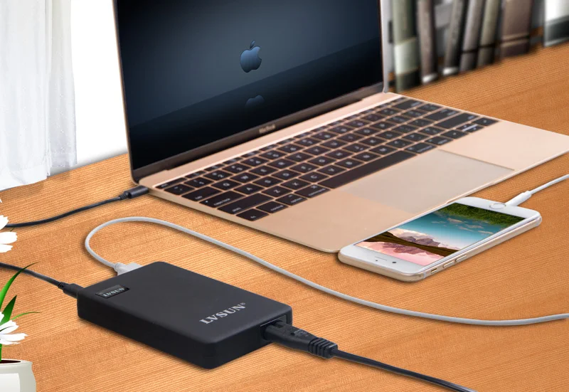 UDOLI 60 Вт двойной USB Type-C адаптер для настольного ноутбука зарядное устройство Macbook