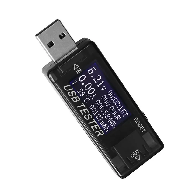 Вольтметр 8 в 1 USB тестер QC2.0 3,0 4-30 в электрическая мощность USB Емкость тестер напряжения измеритель тока монитор вольтметр Амперметр - Цвет: black 8 in 1