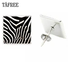 TAFREE модные уникальные нестандартные полосатые кабошоновые квадратные серьги-гвоздики, серьги для женщин, ювелирные изделия zb09