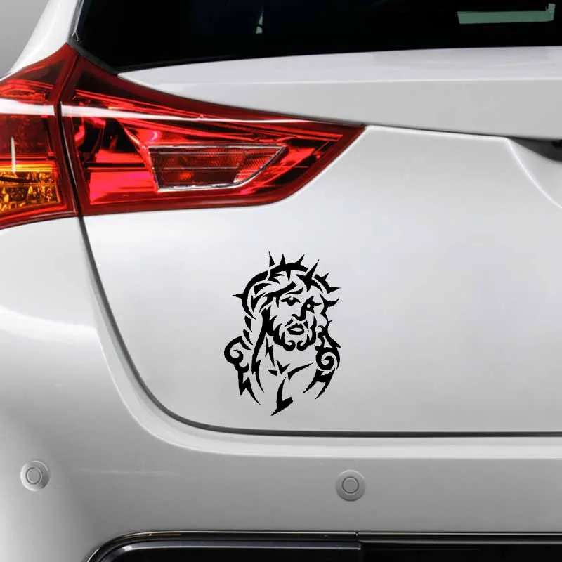 

YJZT 12.6CM*17.8CM JESUS Vinyl Car Motorcycle Personality Sticker Decals Black/Silver C13-000345