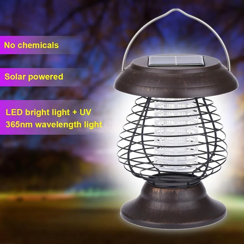Наружная УФ светодиодная лампа на солнечных батареях для лужайки анти москитный