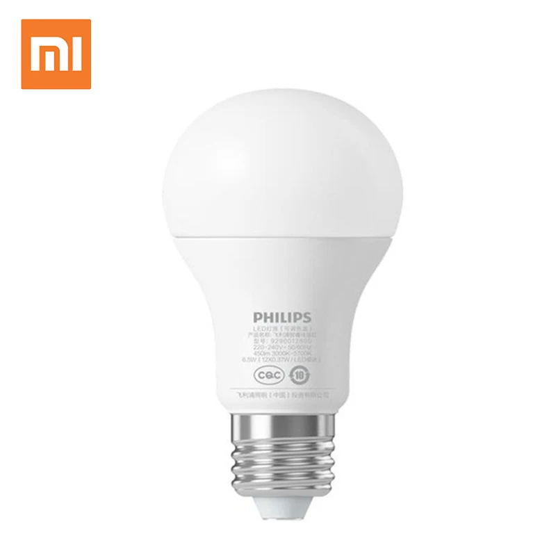 Умная Светодиодная лампа Xiaomi mijia PHILIPS 6 5 Вт E27 220 240 В 450 лм 3000 5700 к плавное затемнение