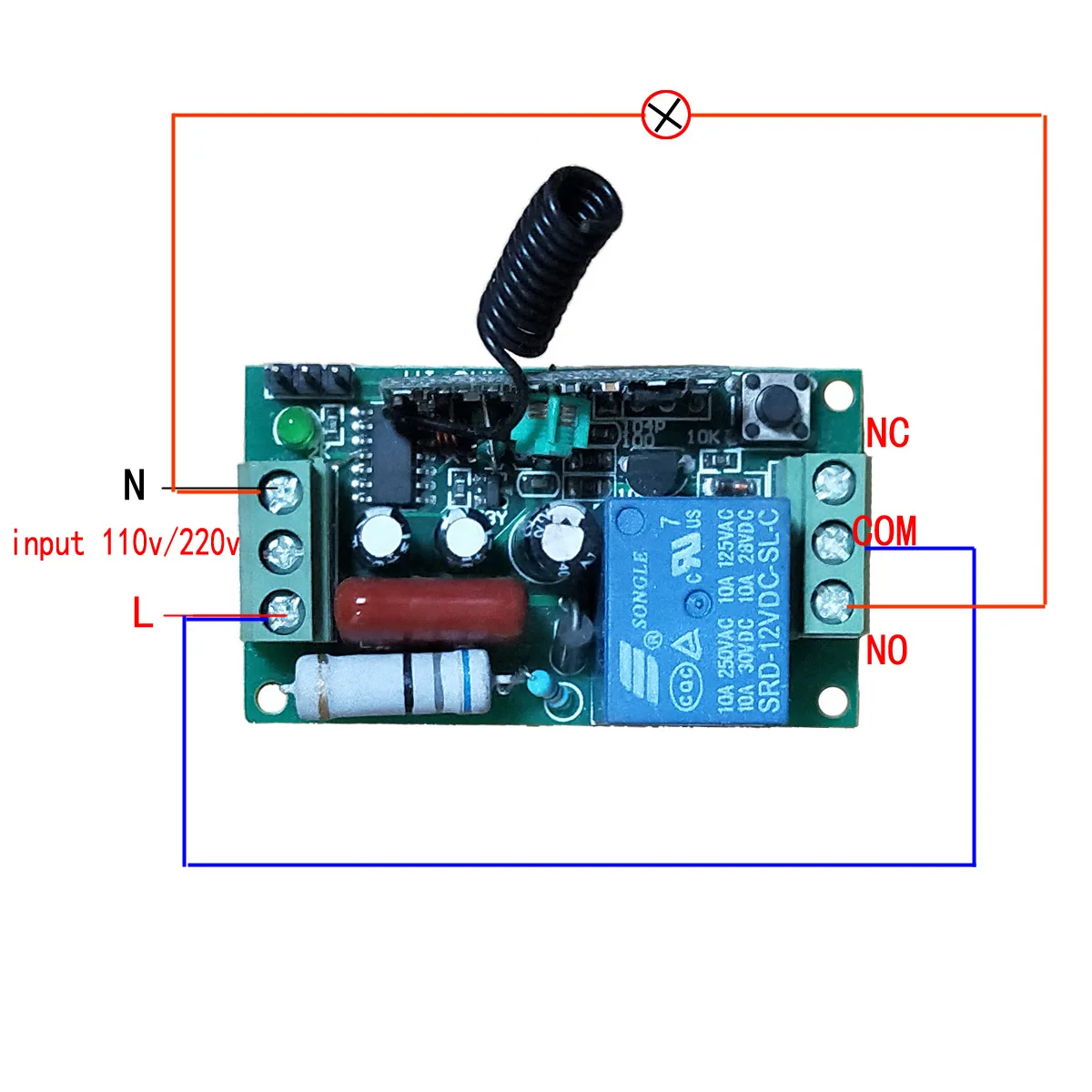Переменный ток 110 В 220 1 канал Беспроводной Выключатель света с дистанционным