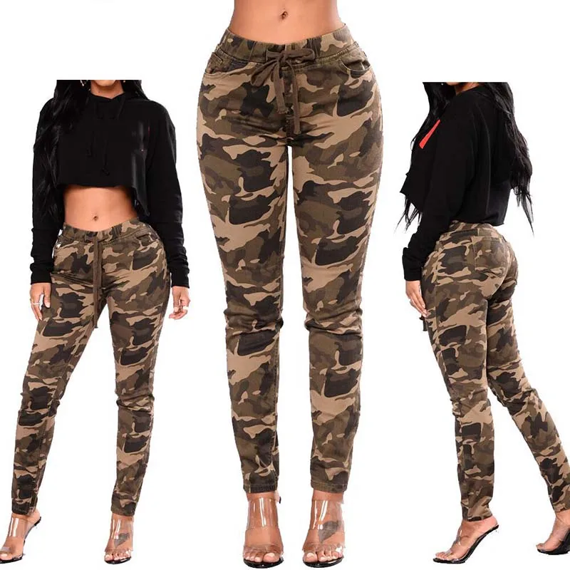 2020 модные камуфляжные брюки в стиле милитари с цепочкой женские армейские черные