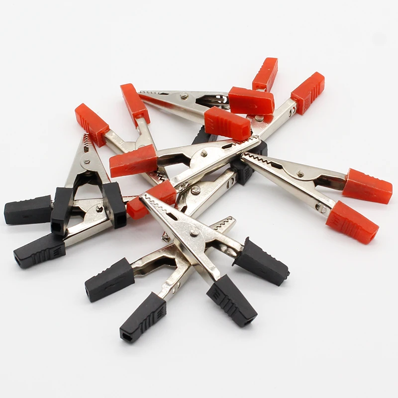 10 шт. 5 см красный + черный новый электрический инструмент крокодил зажим для