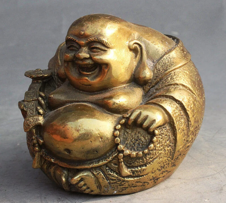 WBY---611 + китайский буддийский латунная фигурка Ruyi счастливый смех Maitreya статуэтка