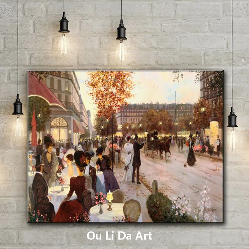 classical court figures city streets night scenery oil painting canvas printing printed on wall art decoration picture | Дом и сад