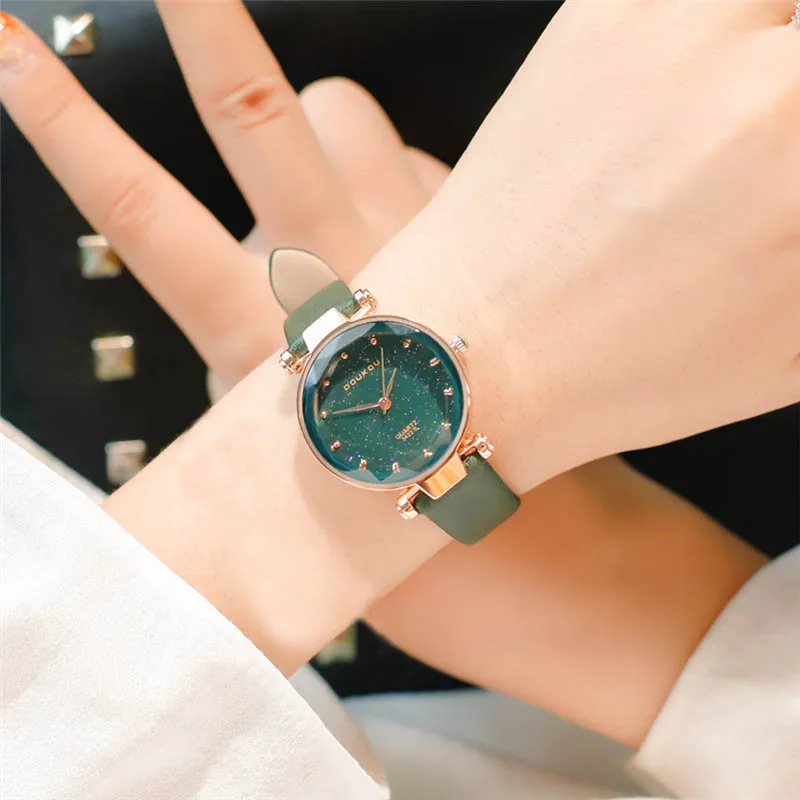 Новинка Лидер продаж Для женщин девушки Ретро кварцевые наручные часы с кожаным