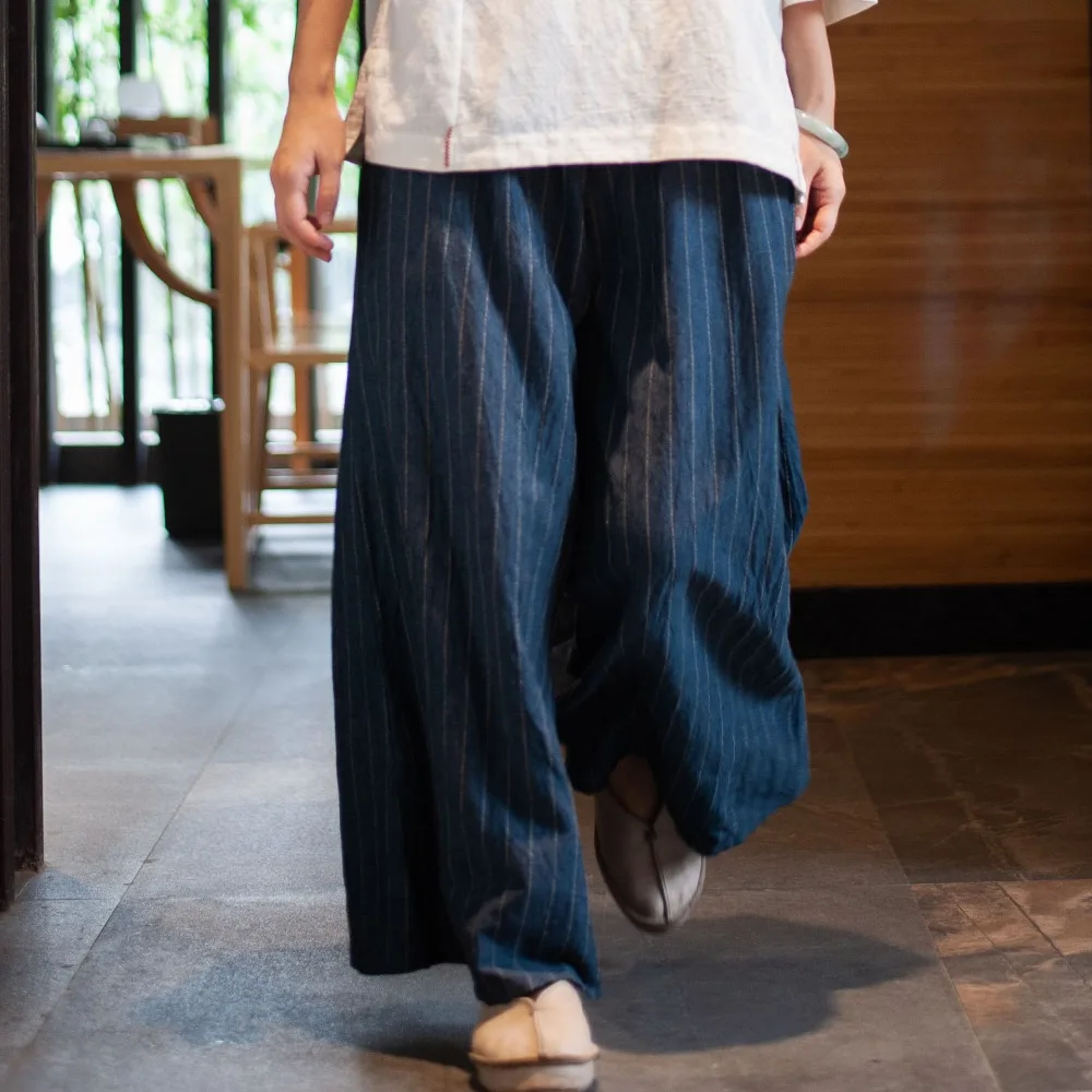 Оригинальный дизайн китайский стиль женская одежда женские длинные штаны хлопок