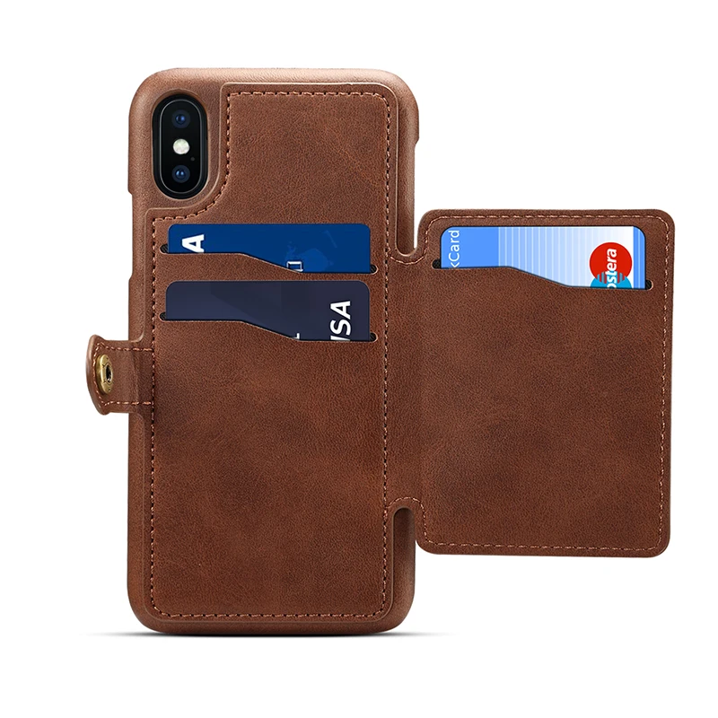Роскошный кожаный чехол-кошелек для iPhone 6, 6s Plus, 7, 8 Plus, чехол с магнитной застежкой, автомобильный чехол для телефона, для iPhone 7, 8, X, XR, XS Max
