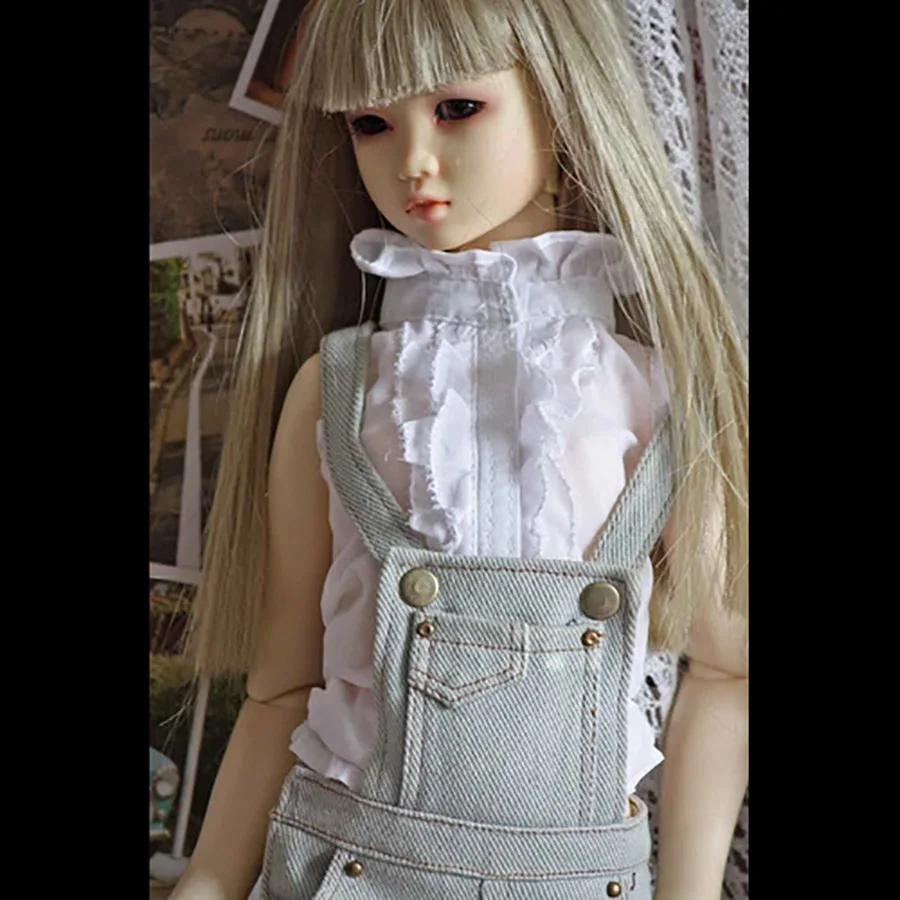 Bybrana 1/3 msd dz bjd SD DD dddy кукла использовать одежду состаренные холст нагрудник+ белая рубашка без рукавов в художественном стиле