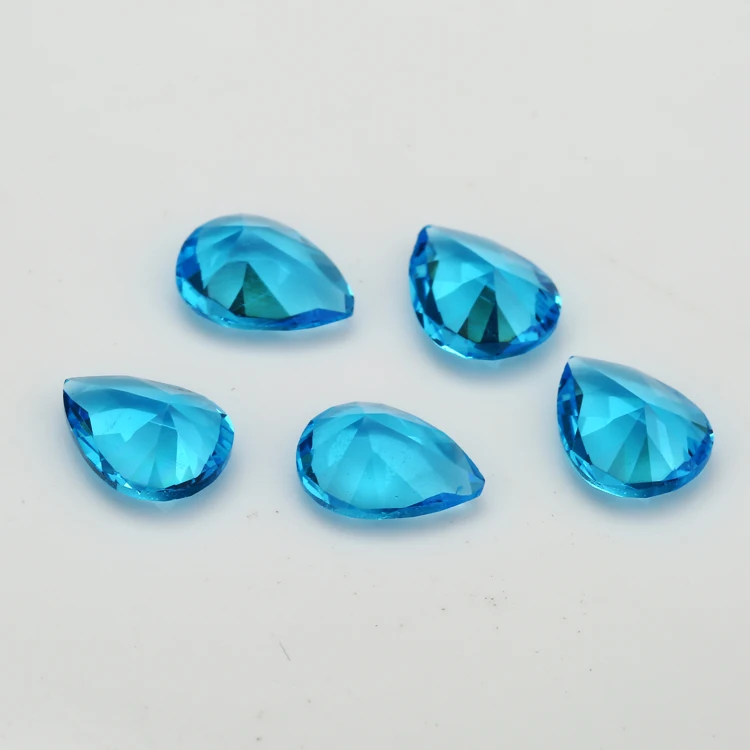 100pcs 3x3~10x10mm Pear Shape Loose Stone Dark Seablue Color Glass Synthetic Gems For Jewelry DIY | Украшения и аксессуары