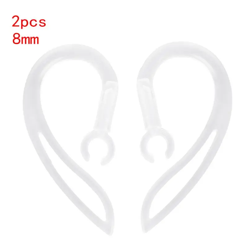8mm-2 Pcs 5 мм-10 мм Bluetooth наушники Прозрачный мягкий силиконовый ушной крючок зажим петли гарнитура - Цвет: 8mm-2 Pcs