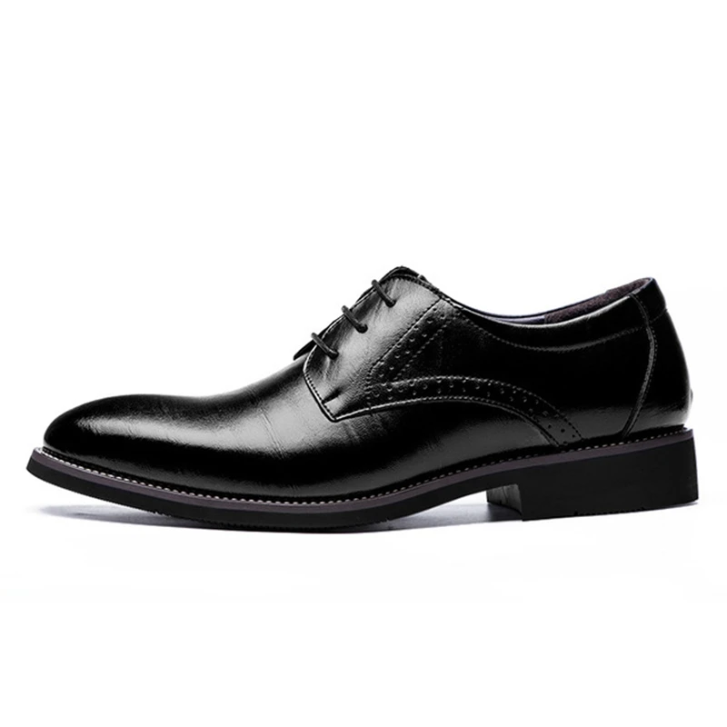Men Luxury Leather Working Dress Shoes Male Italian Eurpean Style Pointed Toe Elegant Business Formal AA51523 | Обувь