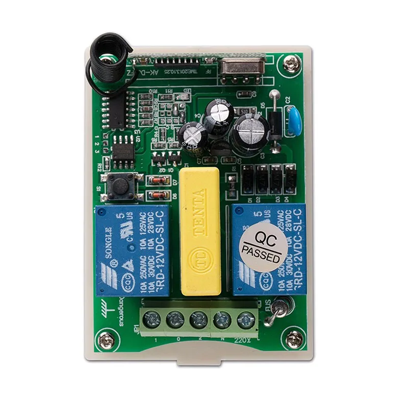 AC 220V RF 2CH Wireless Remote Control Switch 10pcs 433Mhz Receiver For Tubular Motor Garage Door Projection Screen | Обустройство