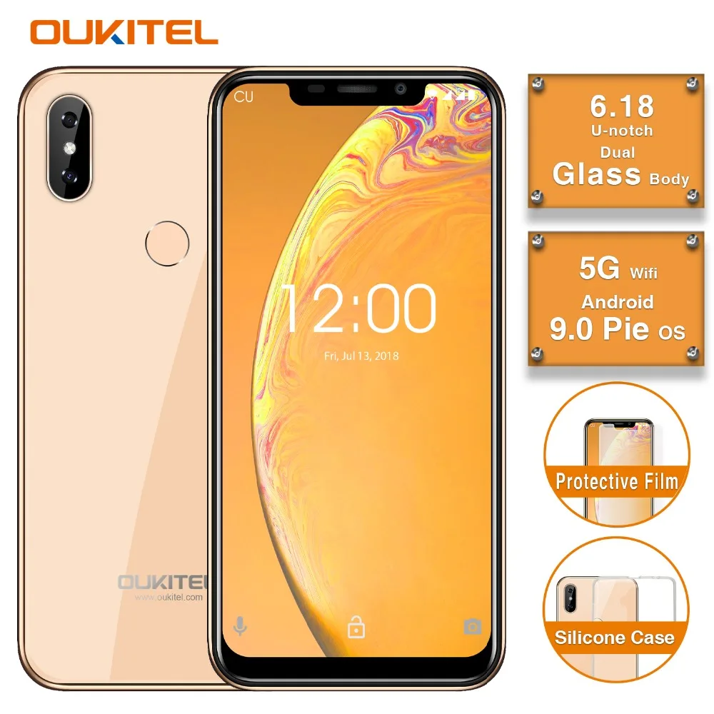 OUKITEL C13 Pro 6,1" 19:9 Android 9,0 отпечаток пальца 4G LTE смартфон Face ID MT6739 четырехъядерный 2 Гб 16 Гб 5G/2,4G wifi мобильный телефон