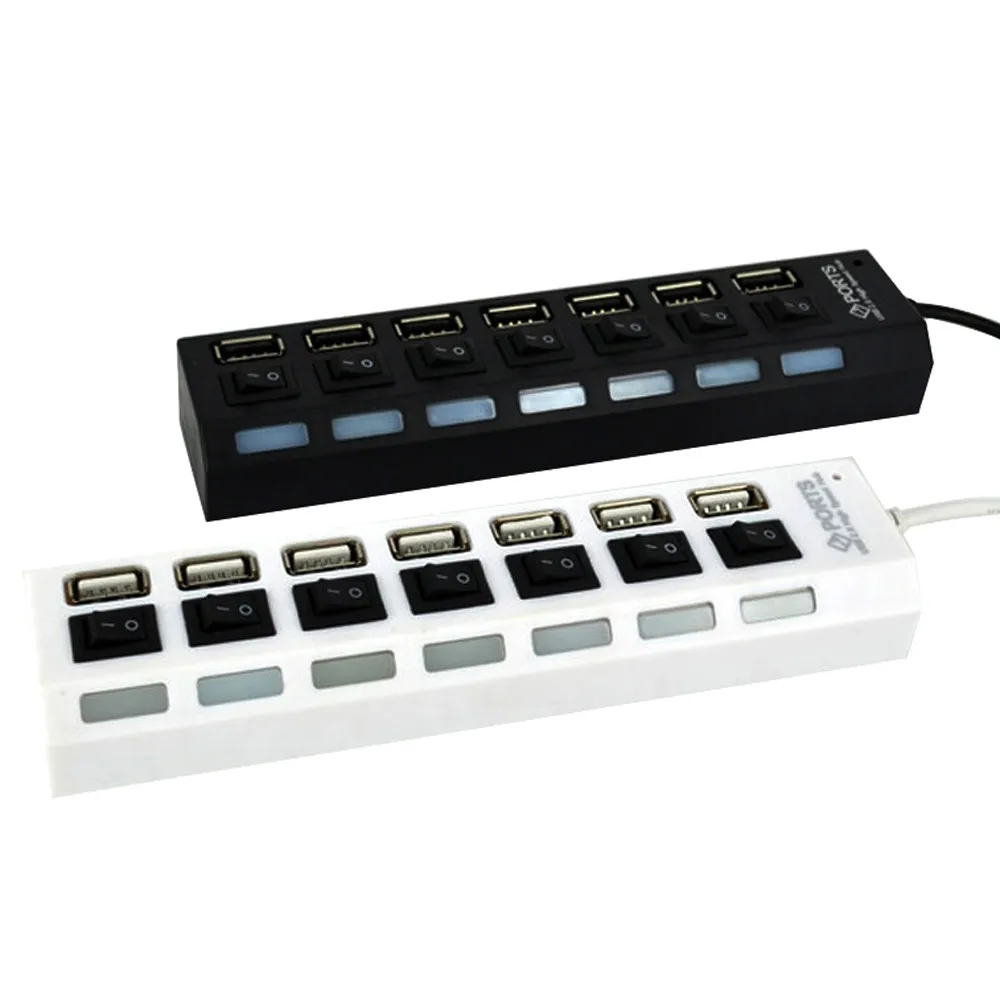 Новый Высокоскоростной 7-портовый Переключатель ВКЛ/ВЫКЛ USB 2 0 концентратор