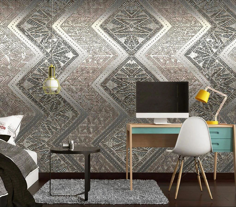 Decorative wallpaper Modern metal abstract style background wall | Обустройство дома
