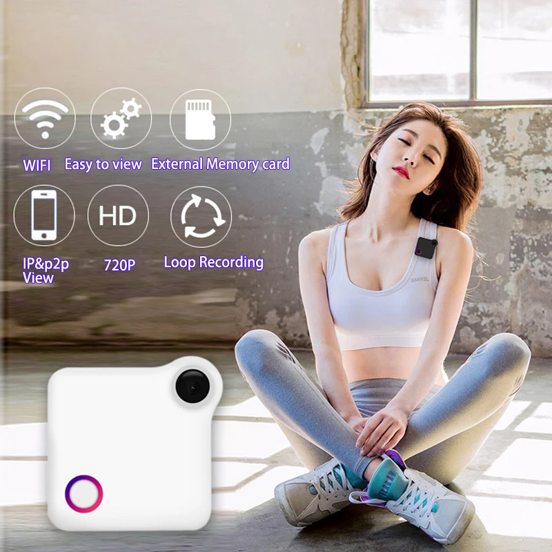 HD 720P WIFI P2P Беспроводная IP мини камера C1 Дефлекция движения микро для велосипеда