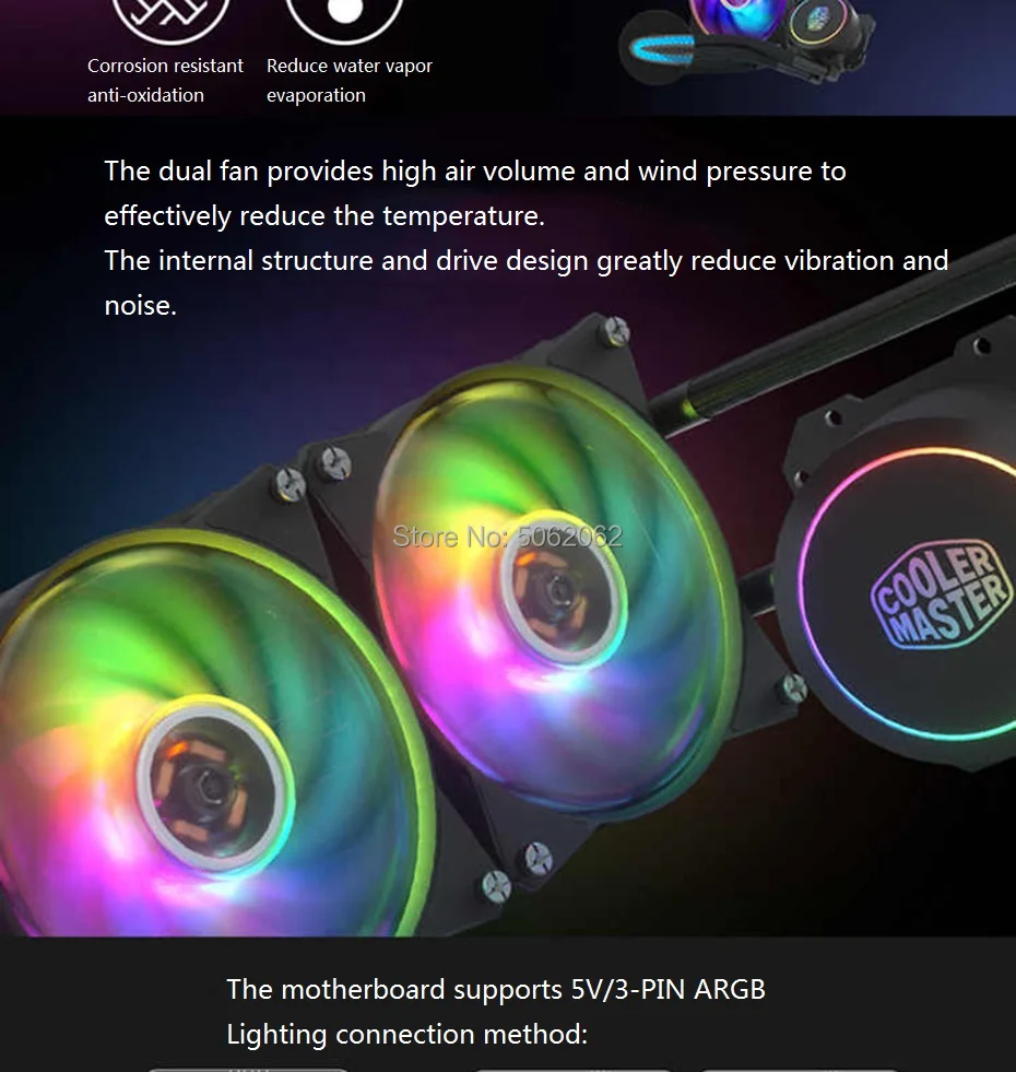 Cooler Master MLW-D24M-A16PA-C1 B240 ARGB cpu кулер для воды двойной 120 мм адресуемый RGB вентилятор cpu жидкостное охлаждение для Intel/AMD
