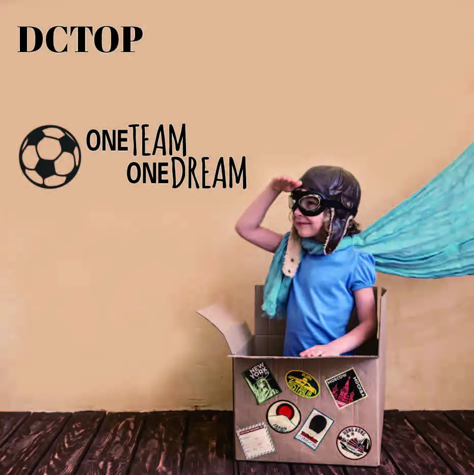 DCTOP One Team Dream Ball Спорт страсть гол хобби игра Футбол игрок спорт семейная Цитата