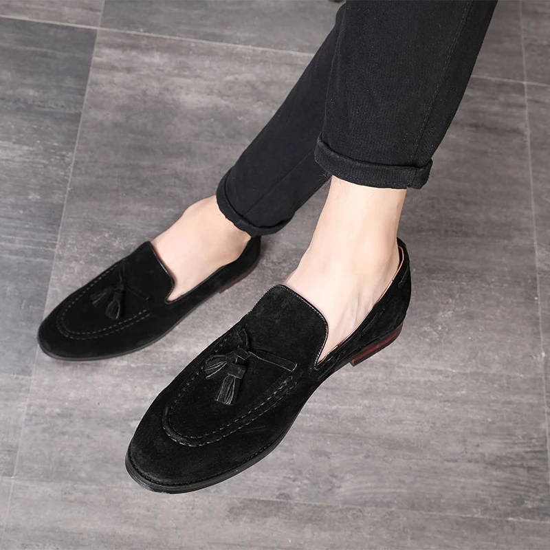 high quality shoes men Loafers factory outlet elgant Matte leather shoe casual brand trend wedding black | Обувь