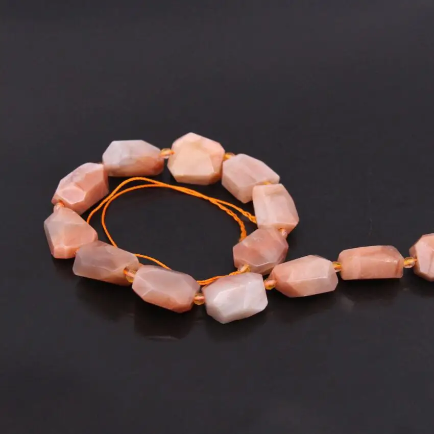 15 5 &quot/прядь натуральный оранжевый санстоун Граненый Самородок подвески бусы