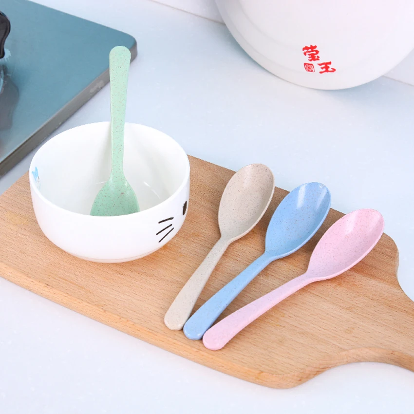 Kitchen Accessories Popular New wheat straw Spoon Portable High Quality Eco friendly tableware Hot Sale Restaurant |
