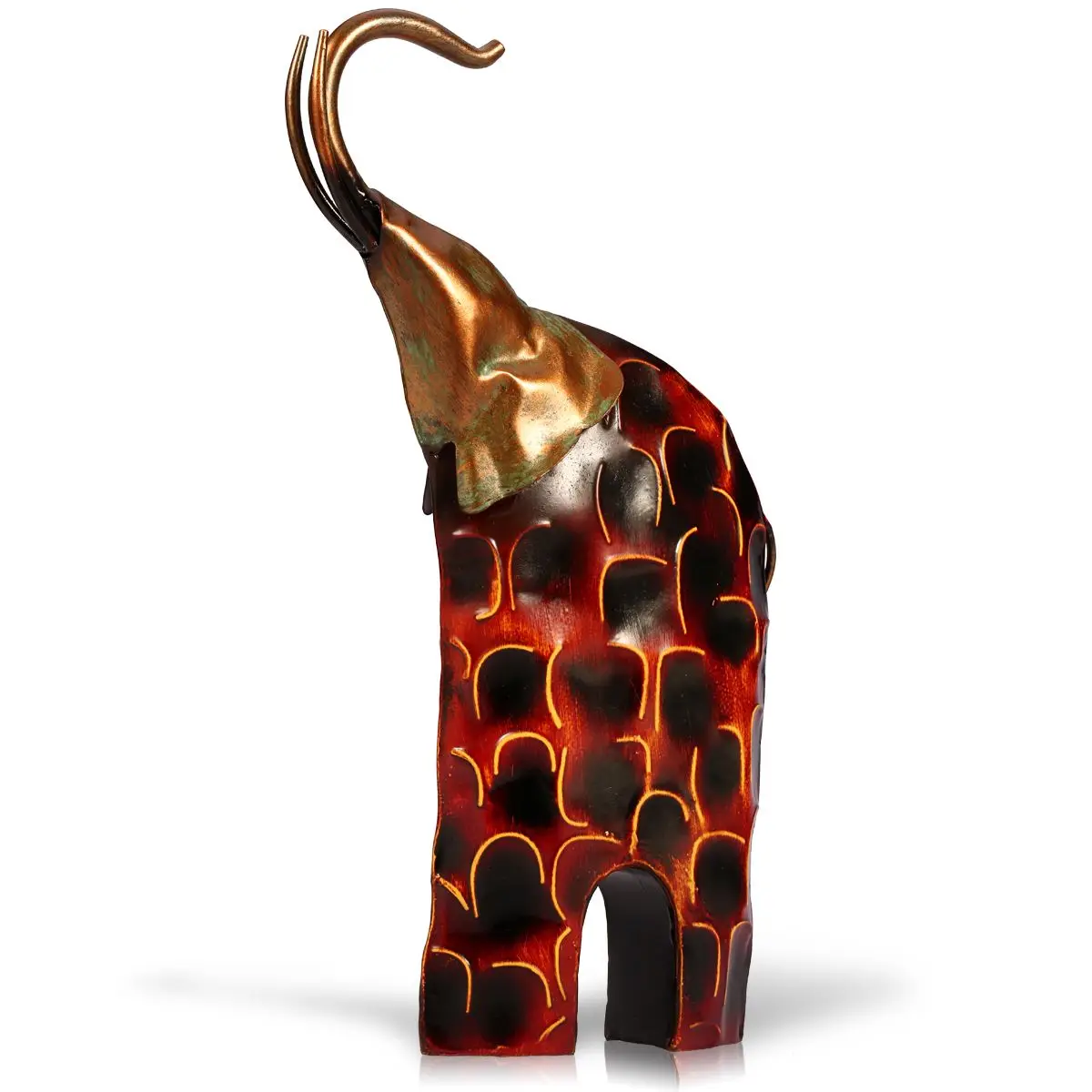 Великолепная металлическая скульптура Tooarts с поднятой головкой железный слон