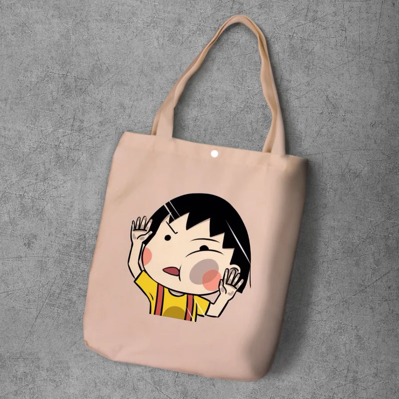 Chi-bi Maruko, мультяшный студенческий Печатный холщовый рюкзак для покупок, большая вместительность, Аниме Сумка-тоут, модная женская Повседневная сумка на плечо