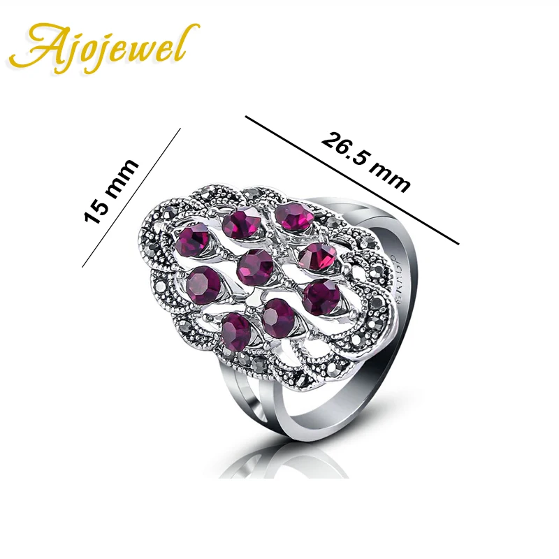 Женские Ретро Кольца Ajojewel Muticolor Crystal Винтажные Ювелирные изделия оптовая продажа