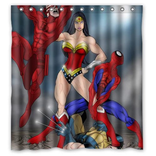 Супер женщина дэдпул паук нестандартная конструкция ванна водонепроницаемый