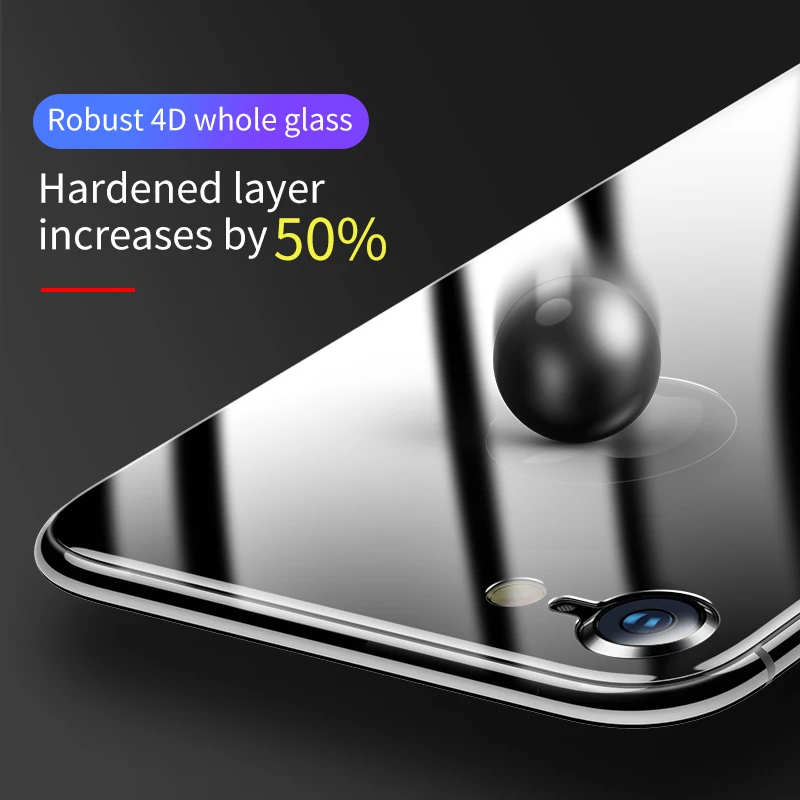 Защитная пленка из закаленного стекла Baseus 4D для iPhone 7 8, ультратонкая защитная пленка на весь экран, закаленное стекло для iPhone 7 8 Plus, задняя пленка