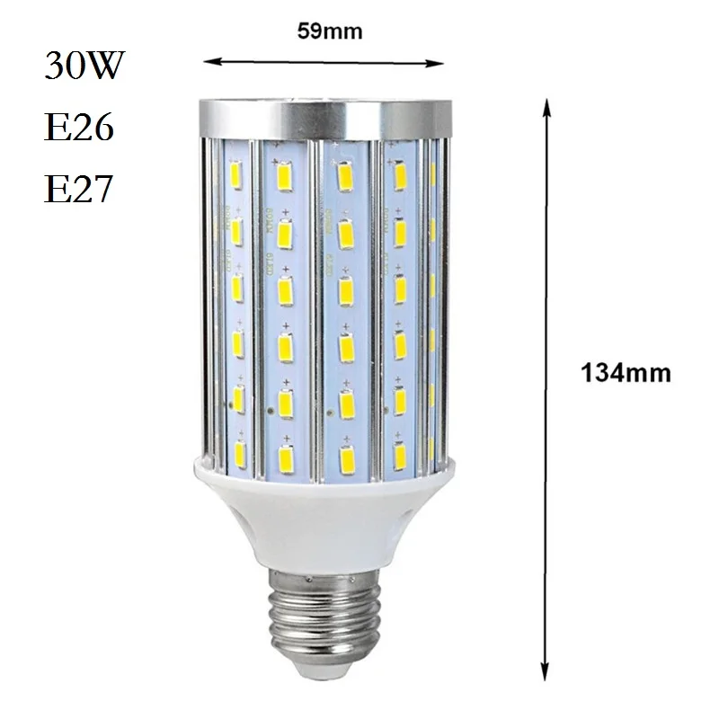 12 Вт 18 25 30 45 50 60 80 светодио дный лампа 5730SMD E27 E26 E39 E40 лампы 220V 110V энергосбережения