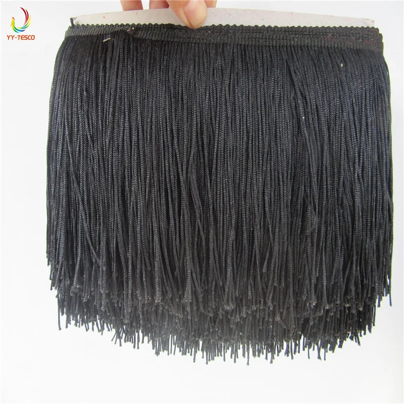 10 ярдов/партия Длинная черная лента из полиэстера 15 см|ribbon lace|lace sewingpolyester fringe |
