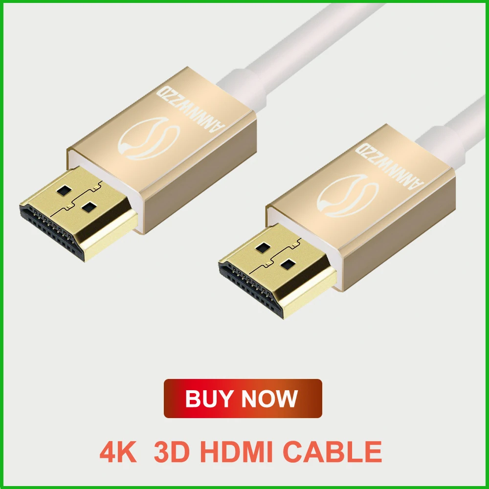 Annwzzd HDMI кабель 1 м 2 м 3 м 5 м 10 м высокоскоростной PRO Золотой HDMI кабель v2.0/1.4a 3D 2160p PS4 SKY HD 4K Ultra HD Ethernet Аудио Рету