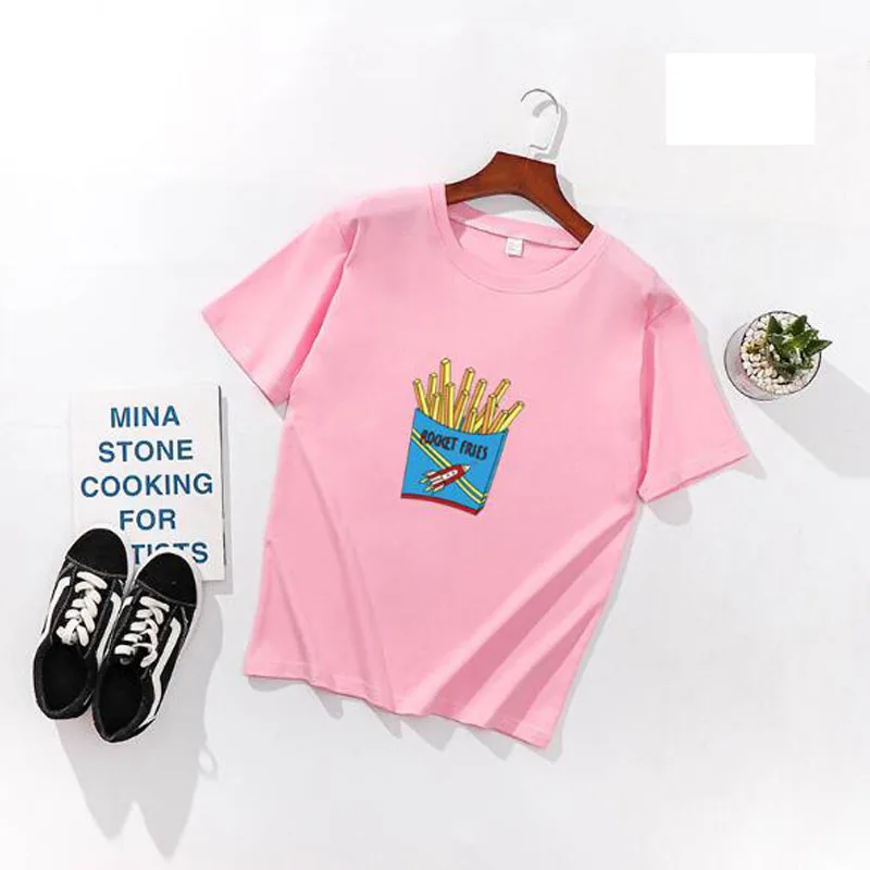 Женские футболки с принтом картофельных чипсов весна лето короткий рукав