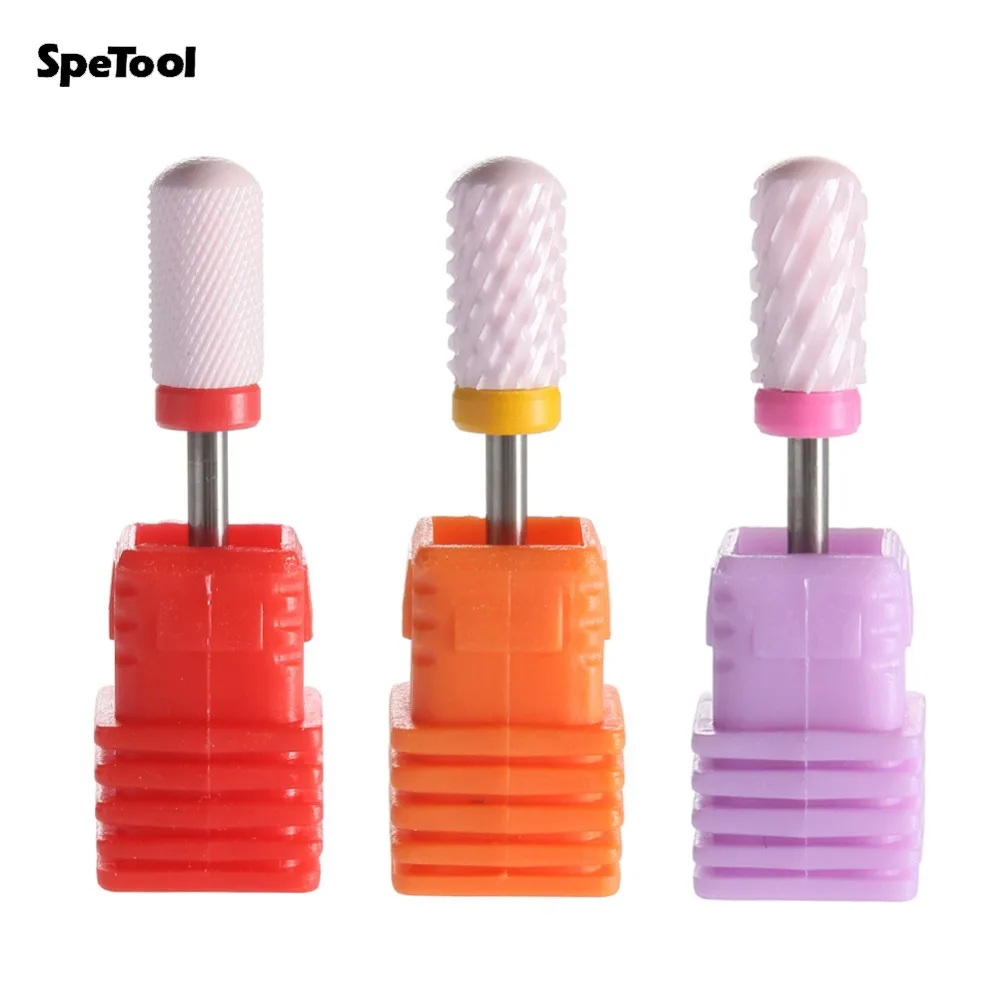 Керамическая циркониевая дрель для ногтей SpeTool 3 шт./компл. сверло с гладкой