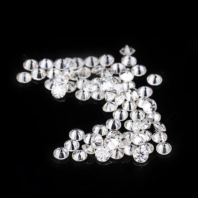 30pcs & 1.3mm white round brilliant cut synthetic stones small sizes moissanites wholesale gems