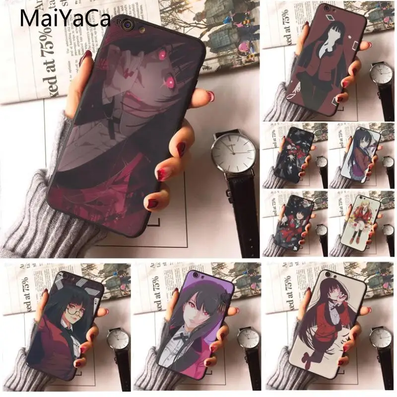 Уникальный роскошный силиконовый чехол Kakegurui для телефона iphone 8 8plus 7 7plus 6 6plus 5 5s XR