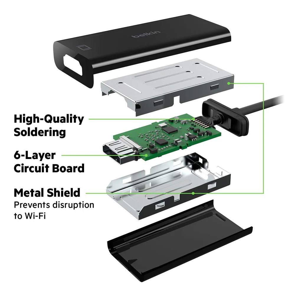 Belkin оригинальный USB-C к HDMI адаптер 4 К/60 Гц Тип-C кабель для HDTV MacBook Pro с розничной