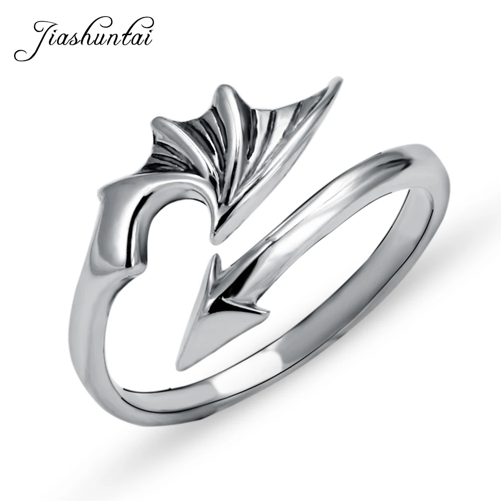 

JIASHUNTAI, 100% 925 пробы, серебряные кольца для женщин, с крыльями и стрелками, дизайн, винтажные тайские серебряные ювелирные изделия, Открытое ко...