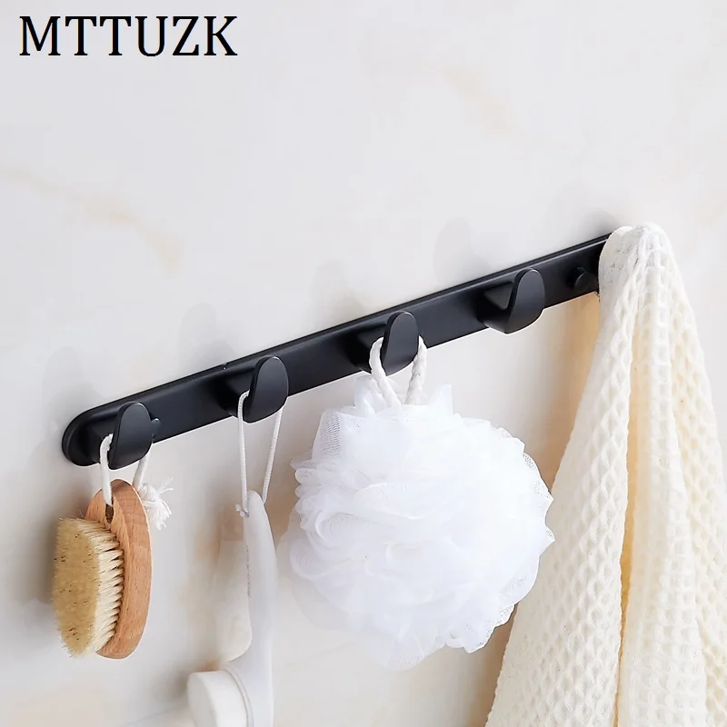 Черный крючок из нержавеющей стали для кухни настенный ванной комнаты прочный
