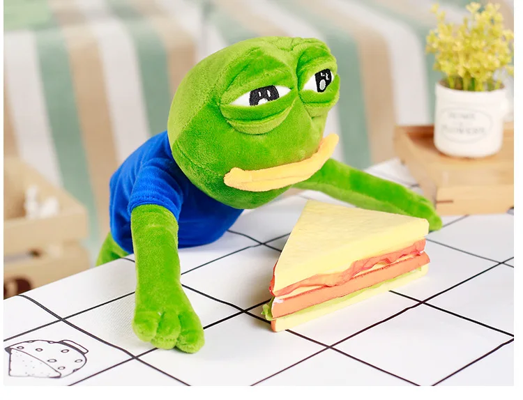 Волшебное выражение Pepe Sad Frog 45 см мультяшная пена мягкие куклы подушка игрушки