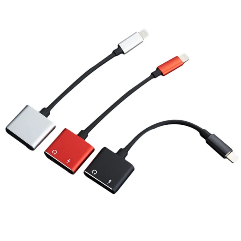 Двойной аудио адаптер для наушников Aux кабель Lightning конвертер iphone 7 8 plus X XS