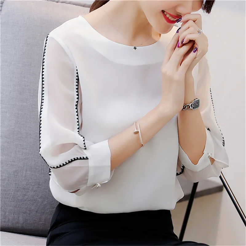 Women Shirts Summer Chiffon Blouse Tops Plus Size Office Lady Korean Top Fashion Woman Blouses 2018 Elegant Blusas Female |
