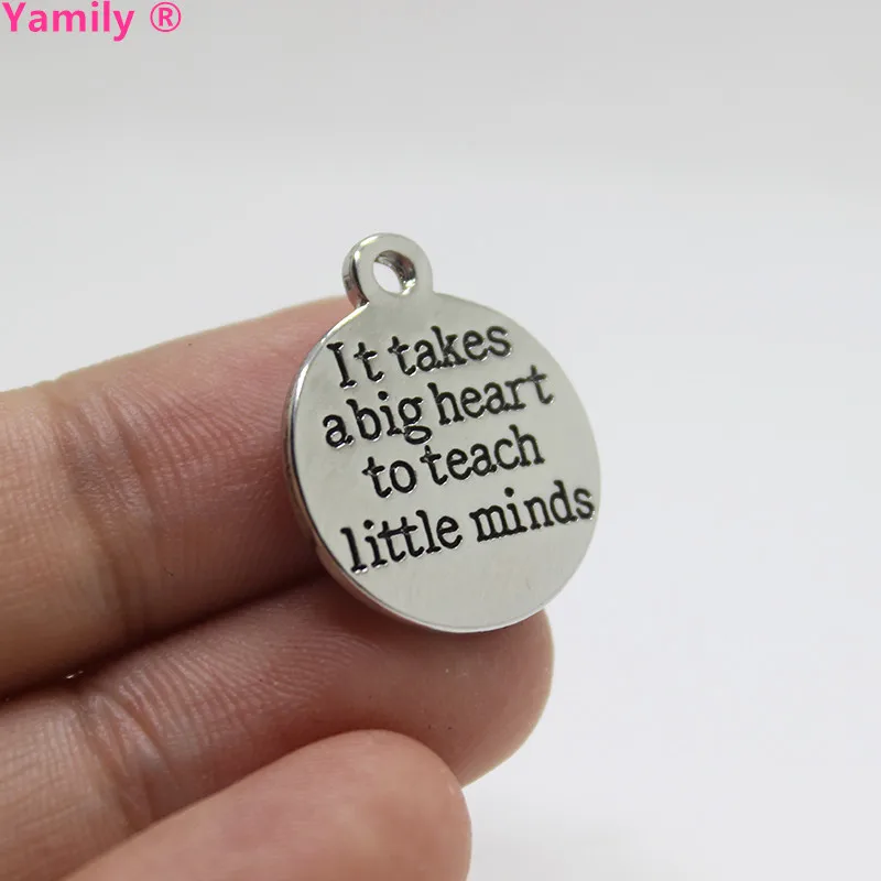 

10 шт.-19x22 мм, платин из высококачественного сплава, «нужно большое сердце, чтобы научить маленьких умов», Подвески для изготовления ювелирны...
