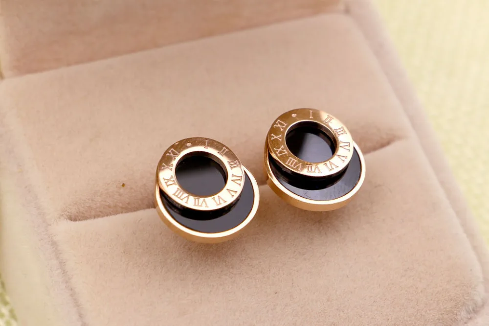 Женские круглые серьги кольца черные из титановой стали|earrings earring|black earringsearrings fashion |